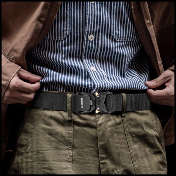 Tactical Belt Nylon Quick-Release Buckle with Molle Pouch & Clip main image 6